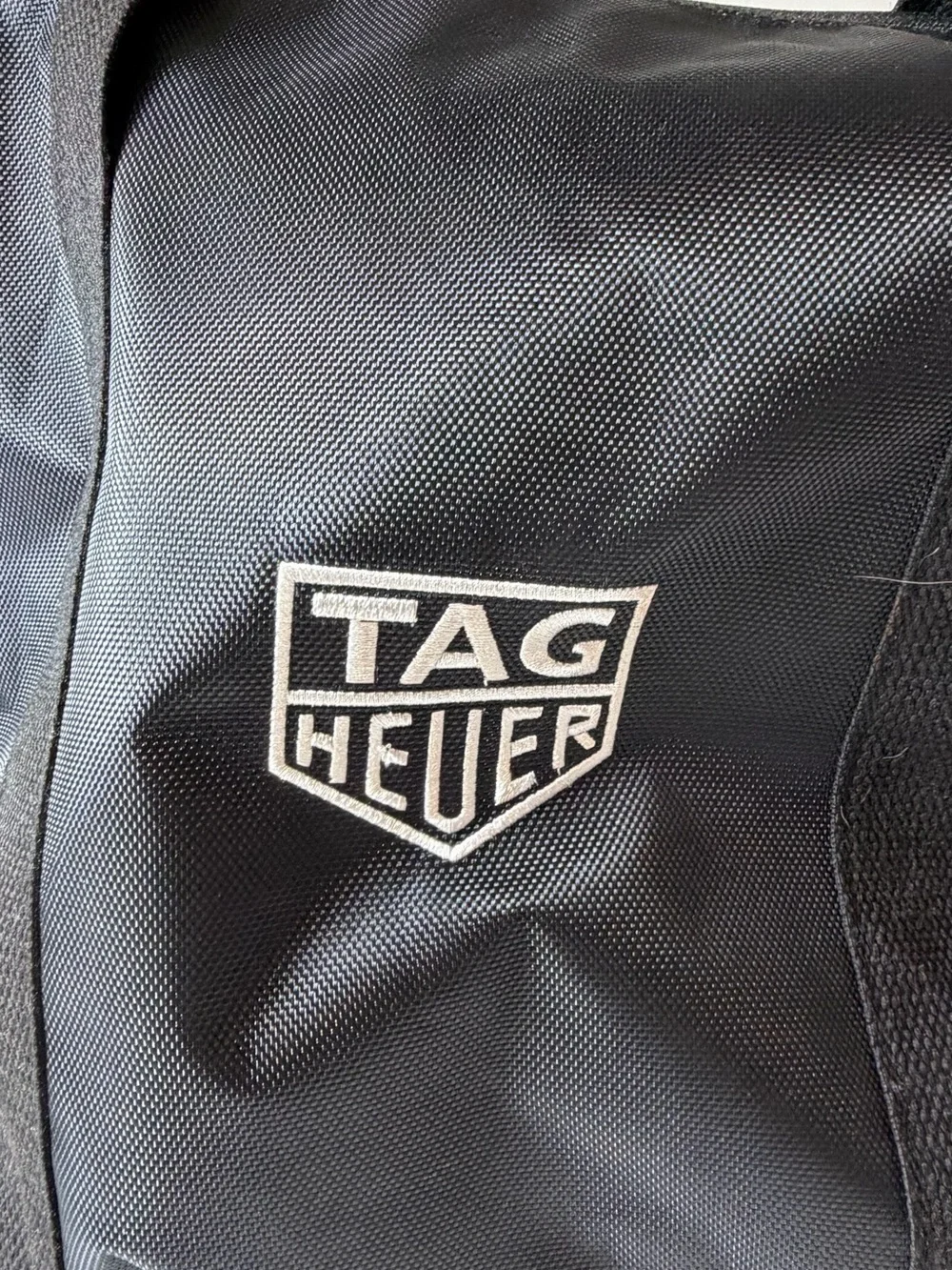 Tag Heuer Black Duffel Tote Knit Canvas with Logo Patch